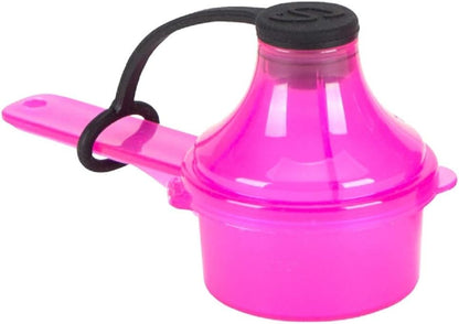 15cc Measuring Scoop with Attached Funnel (1 Tablespoon / 15mL) - No-Spill Powder Dispenser Spoon for Protein, Coffee, and Supplements, Pink 1-Pack