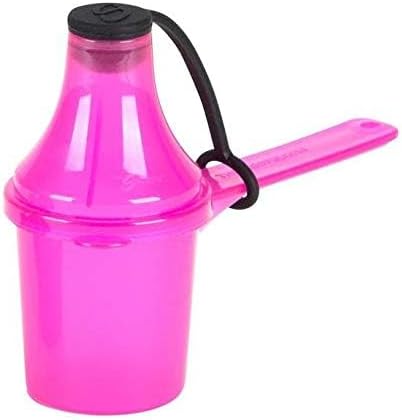 15cc Measuring Scoop with Attached Funnel (1 Tablespoon / 15mL) - No-Spill Powder Dispenser Spoon for Protein, Coffee, and Supplements, Pink 1-Pack