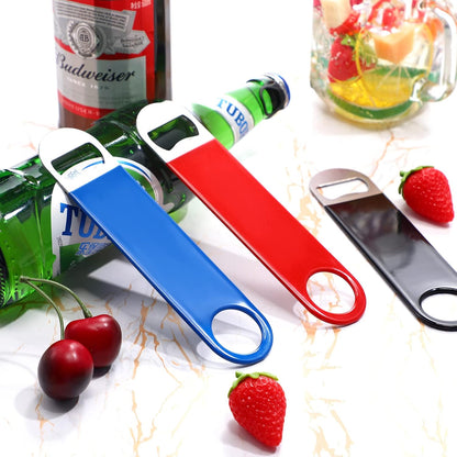 24 Pack Stainless Steel Flat Bottle Opener Bulk, Multicolor