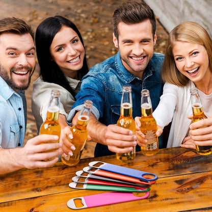 24 Pack Stainless Steel Flat Bottle Opener Bulk, Multicolor