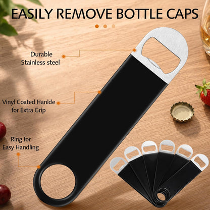 24 Pack Stainless Steel Flat Bottle Opener Bulk, Multicolor