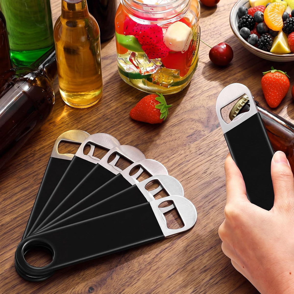 24 Pack Stainless Steel Flat Bottle Opener Bulk, Multicolor