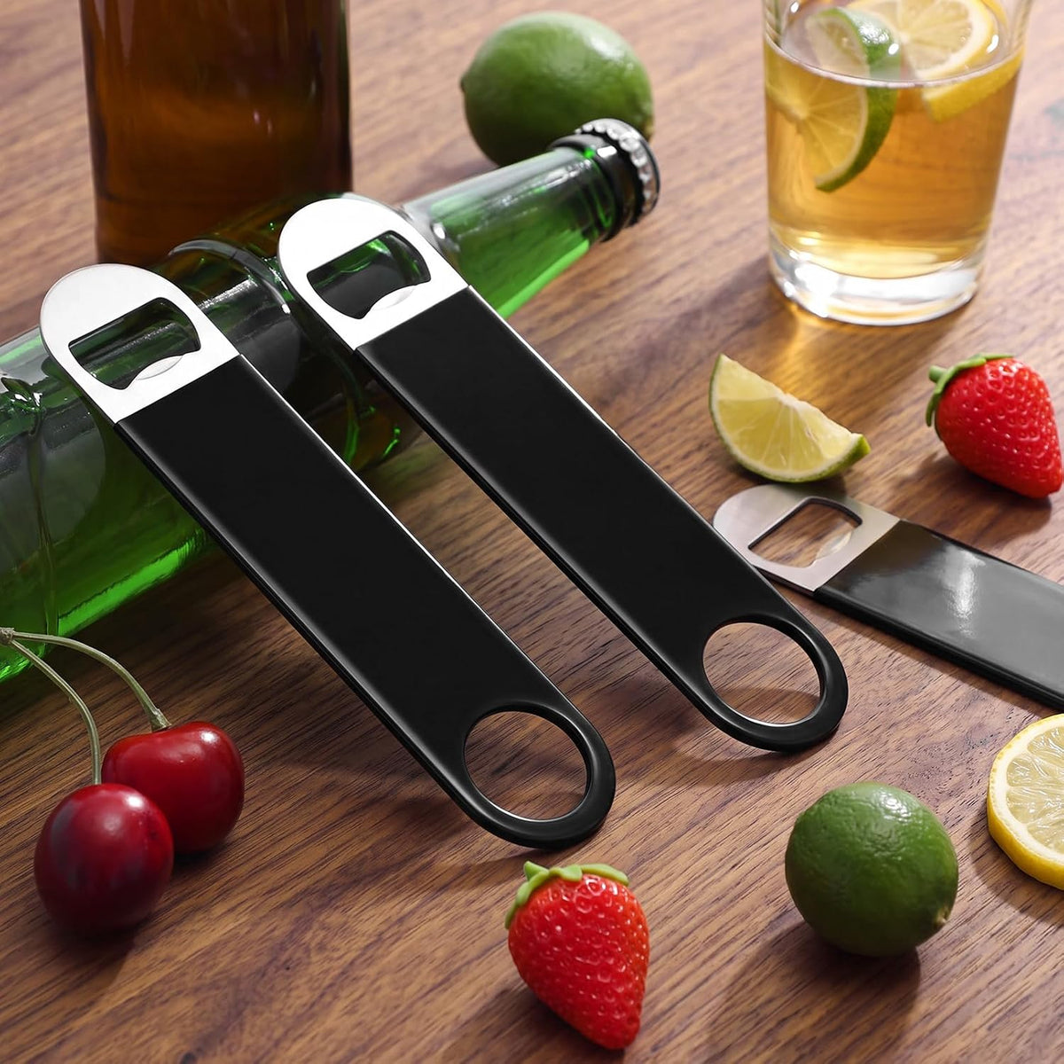 24 Pack Stainless Steel Flat Bottle Opener Bulk, Multicolor