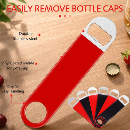 24 Pack Stainless Steel Flat Bottle Opener Bulk, Multicolor