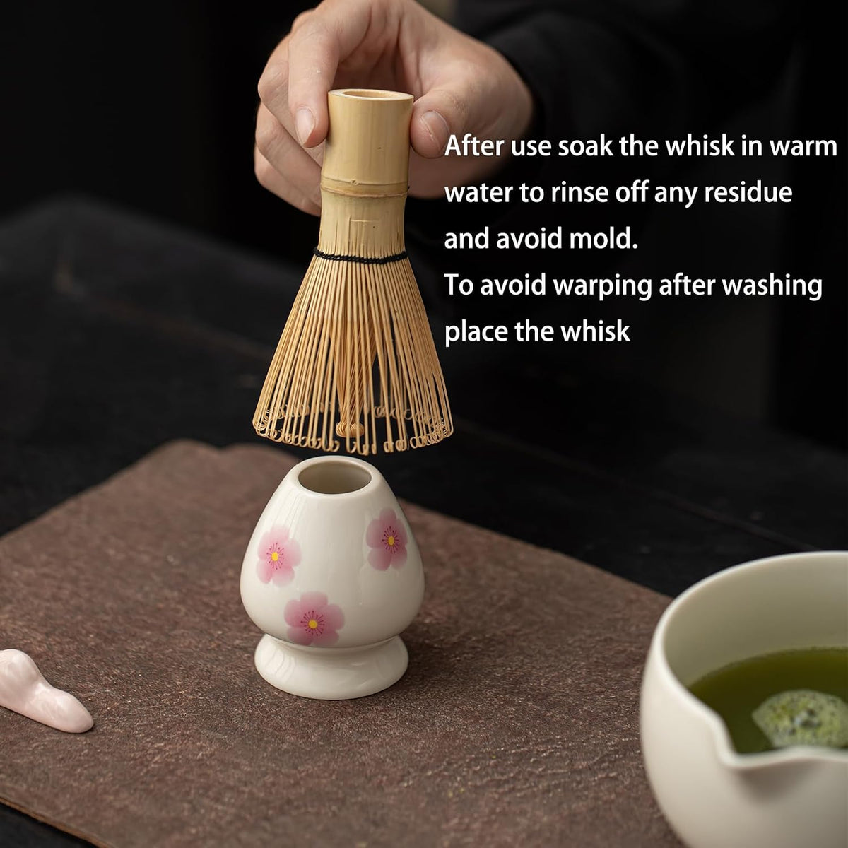 Matcha Whisk Set,8 Pcs Ceramic Matcha Set,Matcha Kit for Matcha Lovers,Tradition Tea Set Includes Bowl,Bamboo Whisk and Holder,Scoop,Sifter and Towel,Gift for Family and Friend (Cream)