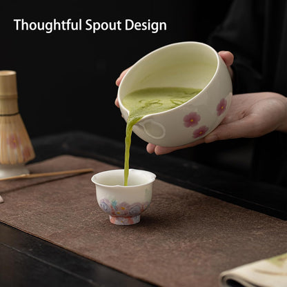 Matcha Whisk Set,8 Pcs Ceramic Matcha Set,Matcha Kit for Matcha Lovers,Tradition Tea Set Includes Bowl,Bamboo Whisk and Holder,Scoop,Sifter and Towel,Gift for Family and Friend (Cream)