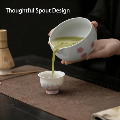 Matcha Whisk Set,8 Pcs Ceramic Matcha Set,Matcha Kit for Matcha Lovers,Tradition Tea Set Includes Bowl,Bamboo Whisk and Holder,Scoop,Sifter and Towel,Gift for Family and Friend (Cream)