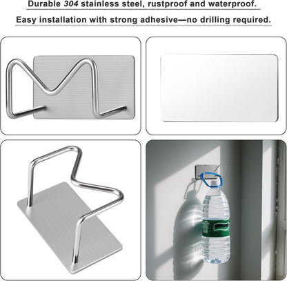 2-Pack Stainless Steel Sponge Holder for Kitchen Sink - Rustproof Brushed SUS304 Sponge Caddy Organizer, Wall/Surface Mount, Drainage Design, Clutter-Free Storage