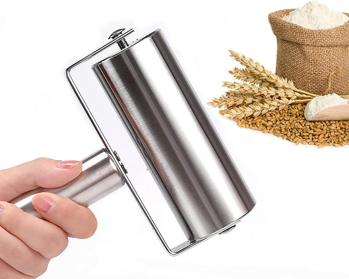 Pastry Pizza Roller, Non Stick Smooth Stainless Steel Rolling Pin Metal Kitchen Utensils, for Baking Dough, Pizza, Pie, Pastries, Pasta, Cookies