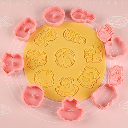 Animal Cookie Cutters With Plunger Stamps,8 Pcs 3D Animal Cookie Cutters | Animal Embossing Cutters for Biscuit Fondant Cheese Baking Molds