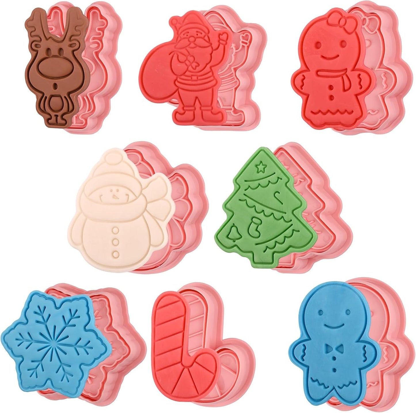 Animal Cookie Cutters With Plunger Stamps,8 Pcs 3D Animal Cookie Cutters | Animal Embossing Cutters for Biscuit Fondant Cheese Baking Molds