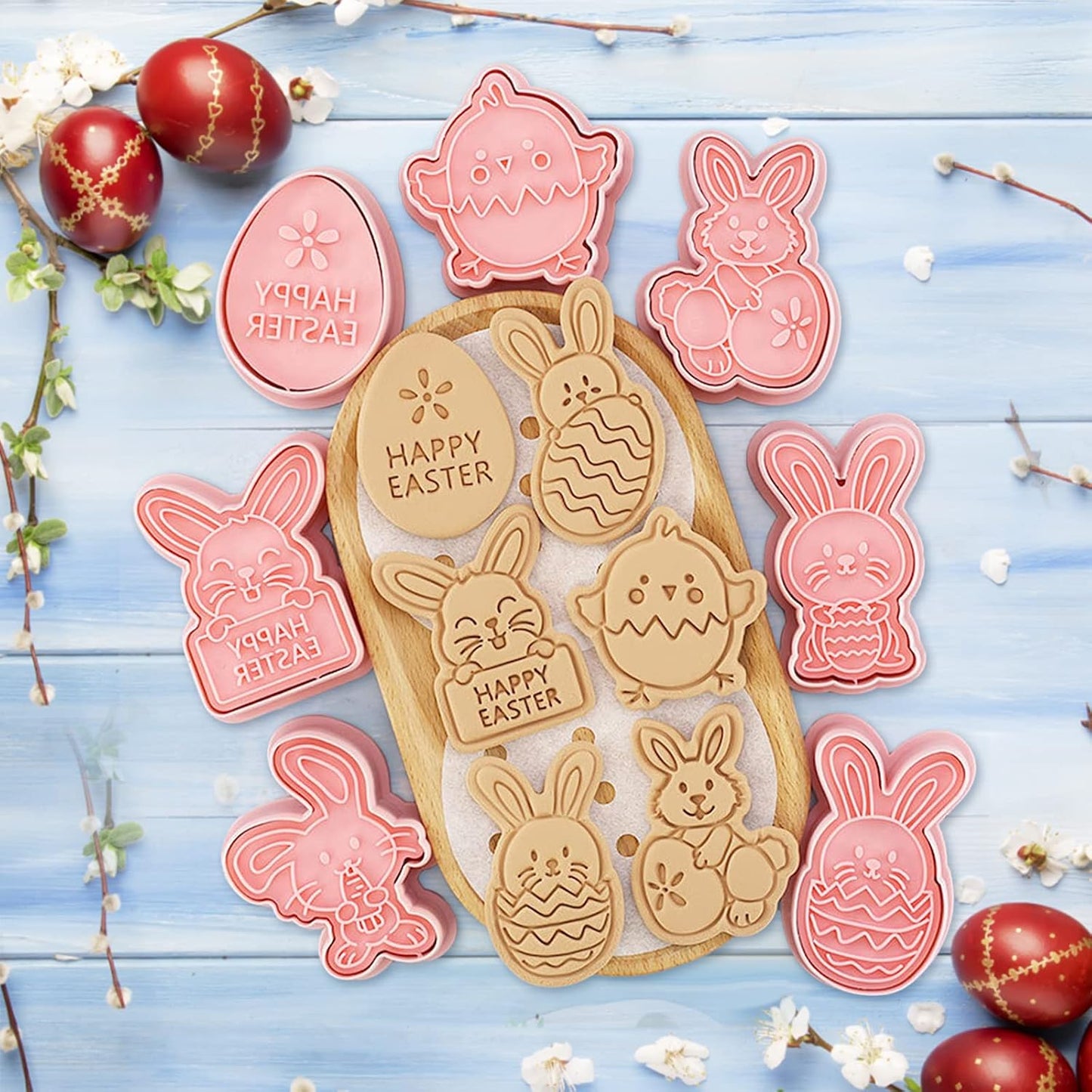 Animal Cookie Cutters With Plunger Stamps,8 Pcs 3D Animal Cookie Cutters | Animal Embossing Cutters for Biscuit Fondant Cheese Baking Molds