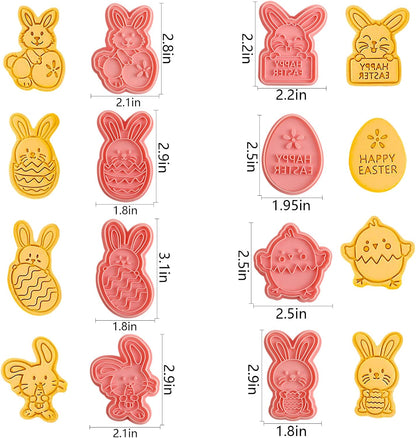 Animal Cookie Cutters With Plunger Stamps,8 Pcs 3D Animal Cookie Cutters | Animal Embossing Cutters for Biscuit Fondant Cheese Baking Molds