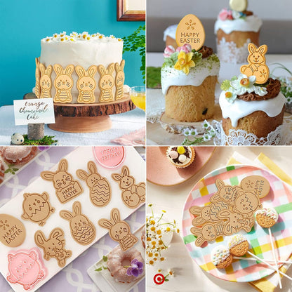 Animal Cookie Cutters With Plunger Stamps,8 Pcs 3D Animal Cookie Cutters | Animal Embossing Cutters for Biscuit Fondant Cheese Baking Molds