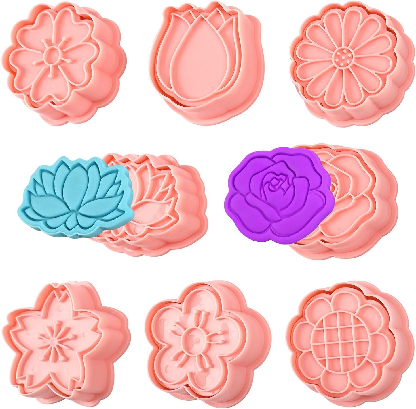 Animal Cookie Cutters With Plunger Stamps,8 Pcs 3D Animal Cookie Cutters | Animal Embossing Cutters for Biscuit Fondant Cheese Baking Molds