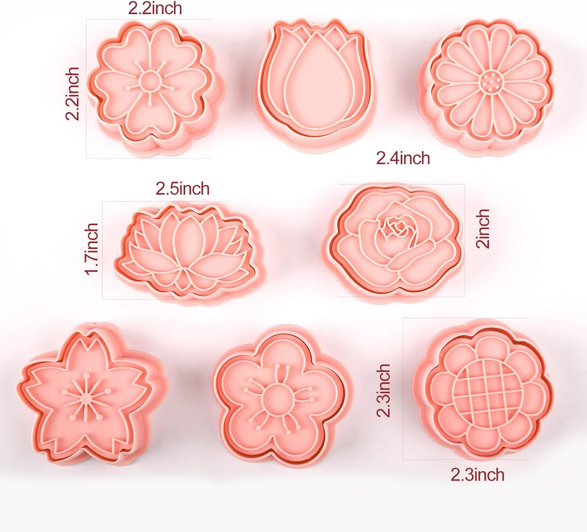 Animal Cookie Cutters With Plunger Stamps,8 Pcs 3D Animal Cookie Cutters | Animal Embossing Cutters for Biscuit Fondant Cheese Baking Molds