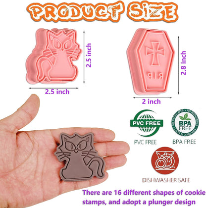 Animal Cookie Cutters With Plunger Stamps,8 Pcs 3D Animal Cookie Cutters | Animal Embossing Cutters for Biscuit Fondant Cheese Baking Molds