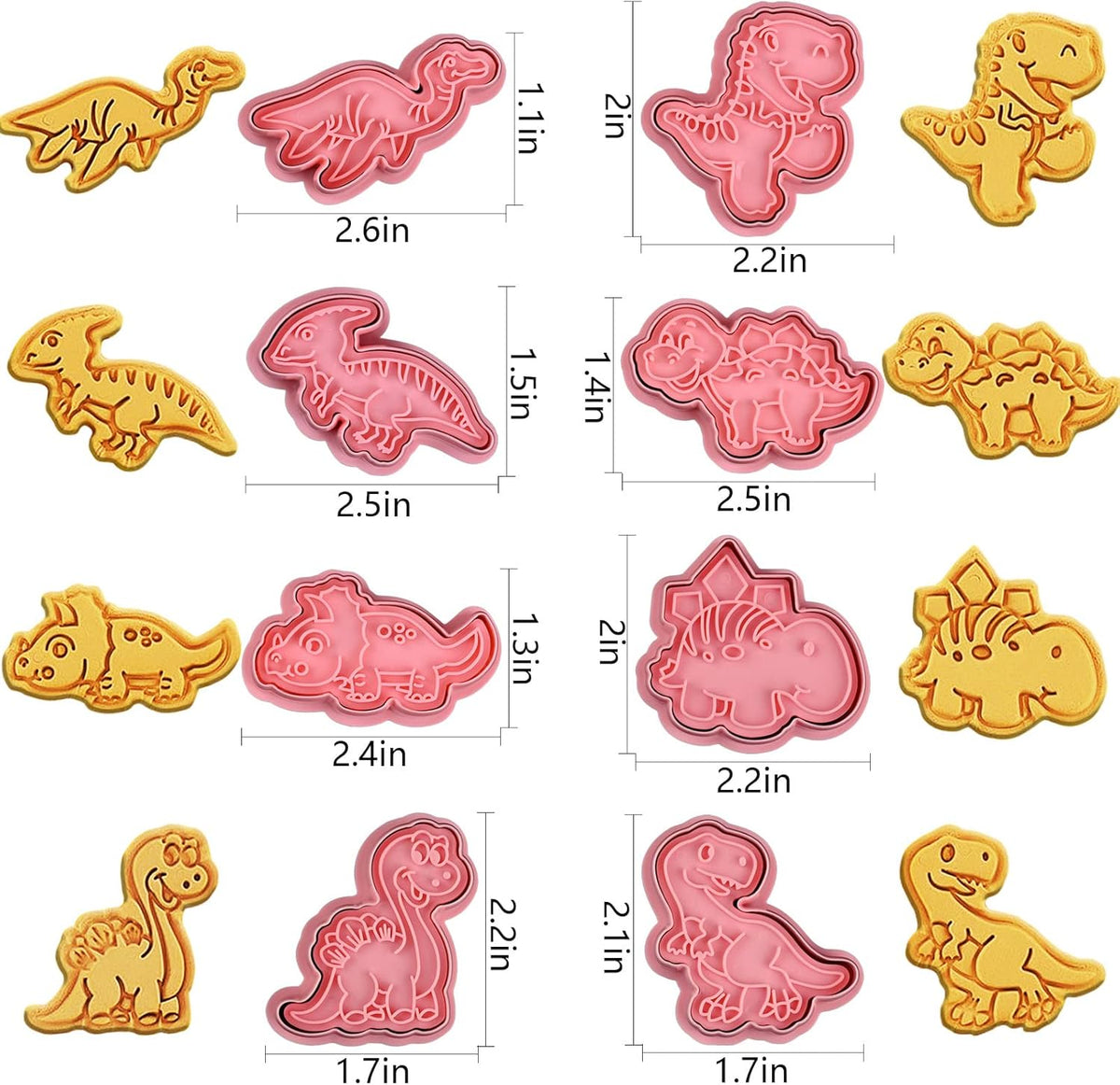 Animal Cookie Cutters With Plunger Stamps,8 Pcs 3D Animal Cookie Cutters | Animal Embossing Cutters for Biscuit Fondant Cheese Baking Molds