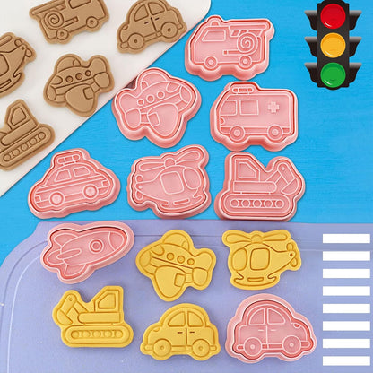 Animal Cookie Cutters With Plunger Stamps,8 Pcs 3D Animal Cookie Cutters | Animal Embossing Cutters for Biscuit Fondant Cheese Baking Molds