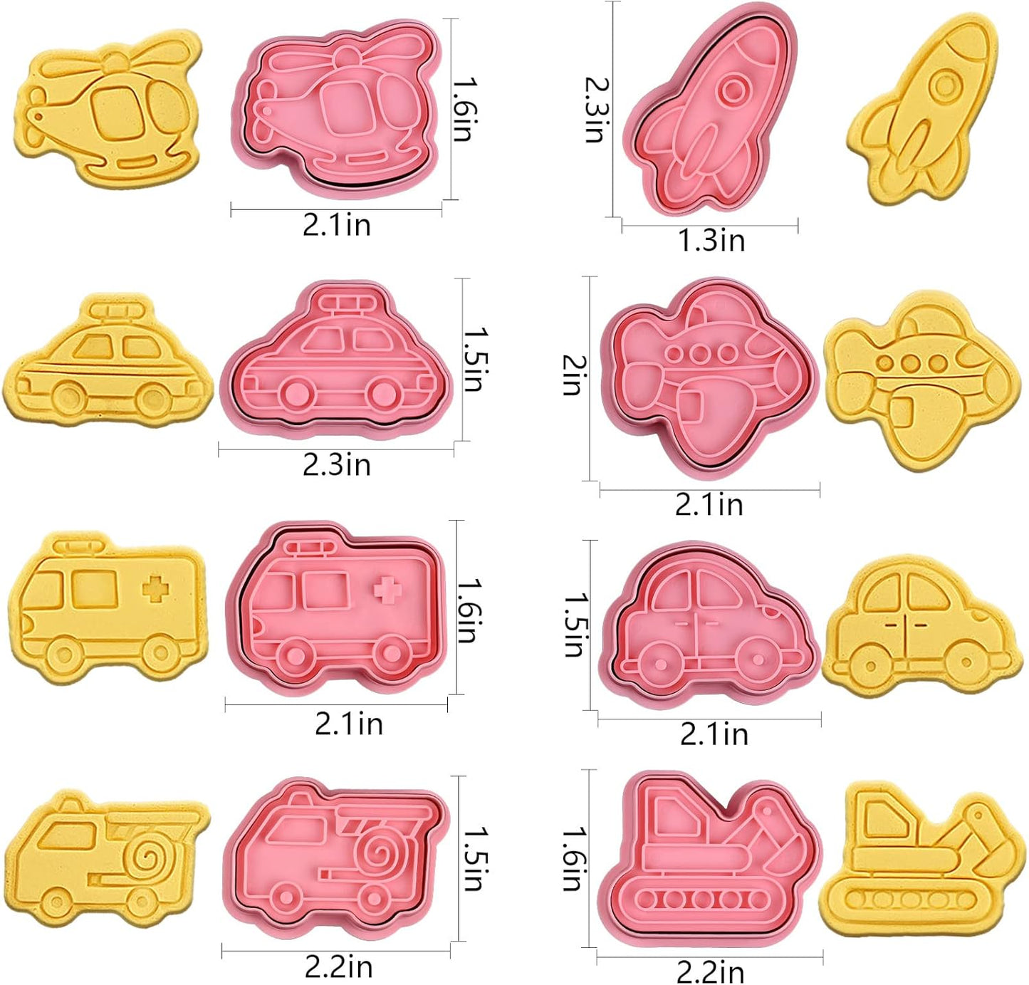 Animal Cookie Cutters With Plunger Stamps,8 Pcs 3D Animal Cookie Cutters | Animal Embossing Cutters for Biscuit Fondant Cheese Baking Molds