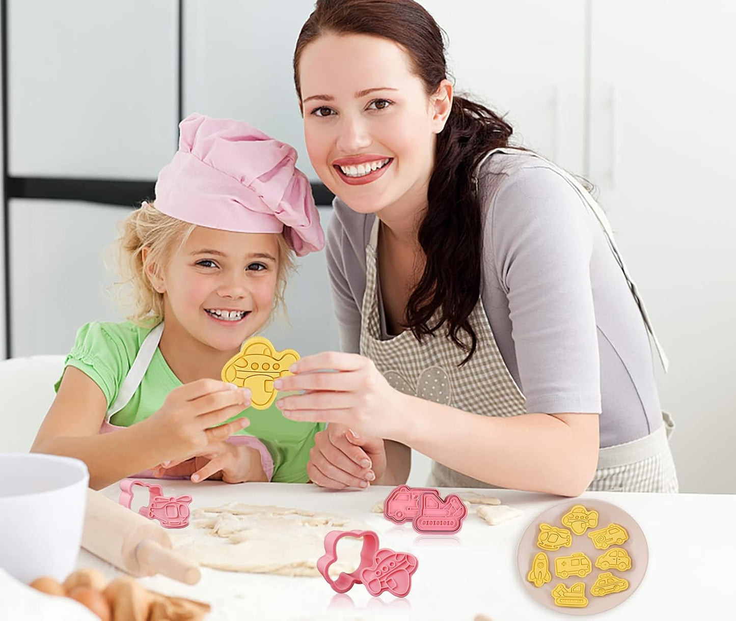 Animal Cookie Cutters With Plunger Stamps,8 Pcs 3D Animal Cookie Cutters | Animal Embossing Cutters for Biscuit Fondant Cheese Baking Molds