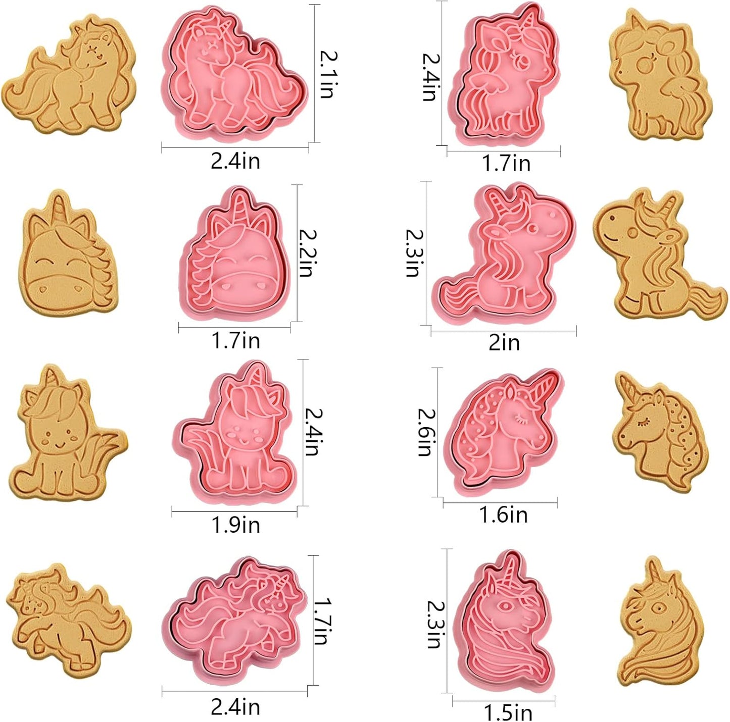 Animal Cookie Cutters With Plunger Stamps,8 Pcs 3D Animal Cookie Cutters | Animal Embossing Cutters for Biscuit Fondant Cheese Baking Molds