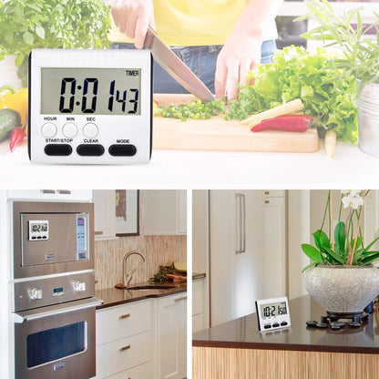3 Pcs Magnetic Digital Timer for Kitchen Classroom, Black White
