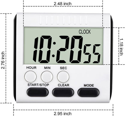 3 Pcs Magnetic Digital Timer for Kitchen Classroom, Black White
