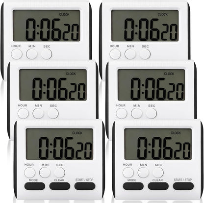 3 Pcs Magnetic Digital Timer for Kitchen Classroom, Black White