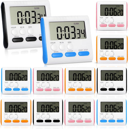 3 Pcs Magnetic Digital Timer for Kitchen Classroom, Black White