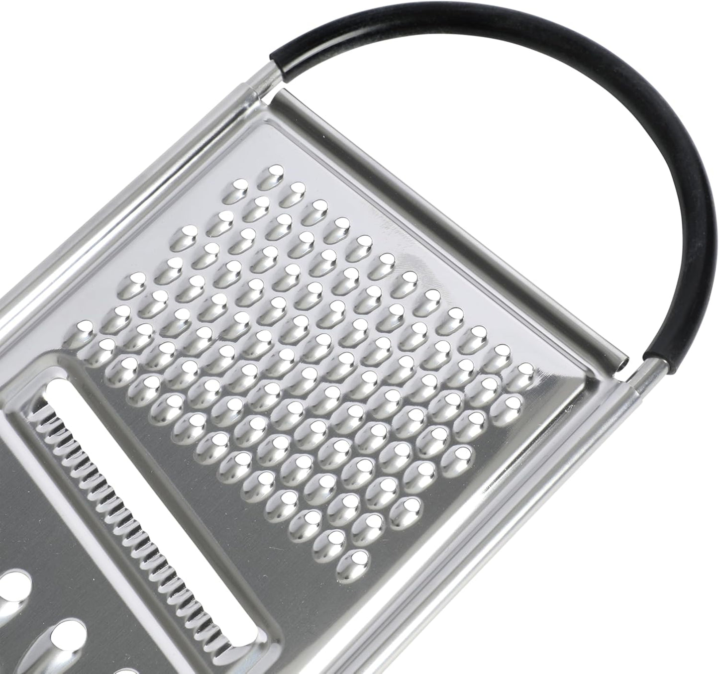 Helmsdale Flat Cheese Grater With Anti-Slip Handle, Stainless Steel Zester/Multi-Functional Tool for Kitchen Preperation, Black