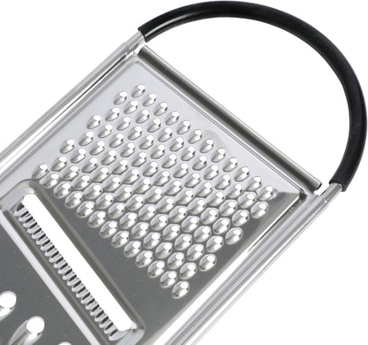 Helmsdale Flat Cheese Grater With Anti-Slip Handle, Stainless Steel Zester/Multi-Functional Tool for Kitchen Preperation, Black