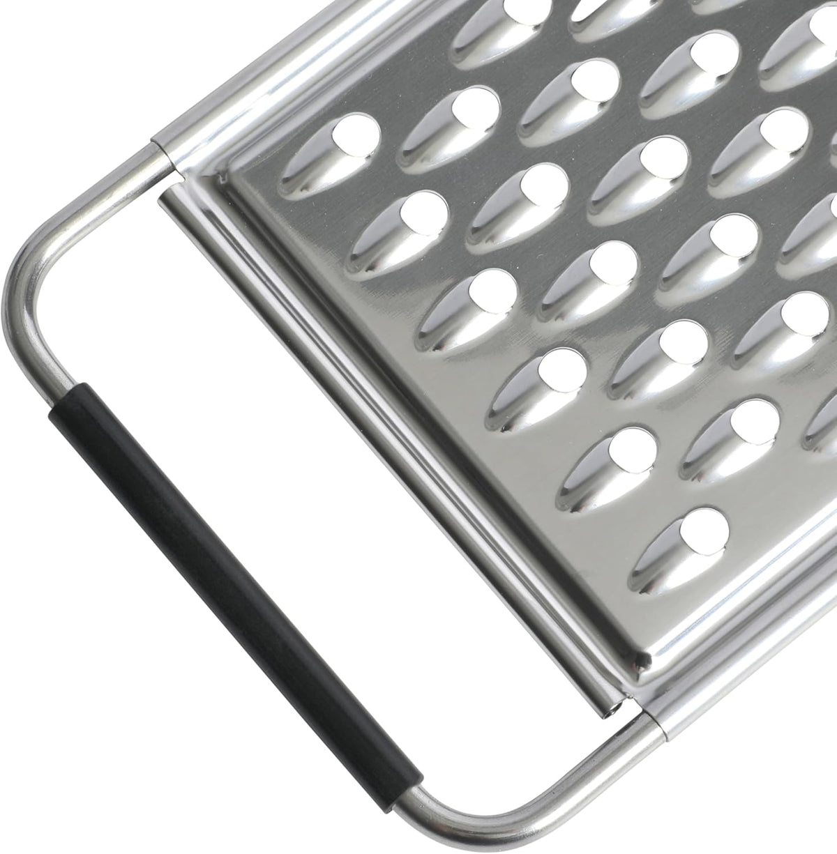 Helmsdale Flat Cheese Grater With Anti-Slip Handle, Stainless Steel Zester/Multi-Functional Tool for Kitchen Preperation, Black