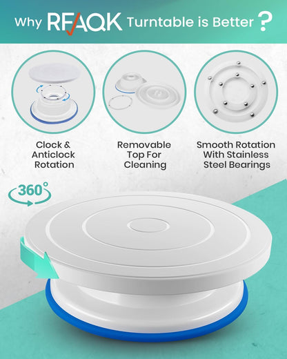90PCs Cake Decorating Kit for Beginners, Baking Supplies Includes Cake Turntable, Cake Leveler, 24 Icing Piping Tips, 56 Piping Bags, 2 Couplers, Spatulas, Scrapers, Video Course and Booklet