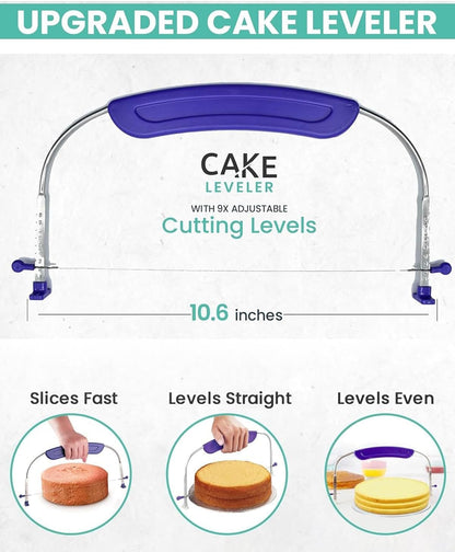 90PCs Cake Decorating Kit for Beginners, Baking Supplies Includes Cake Turntable, Cake Leveler, 24 Icing Piping Tips, 56 Piping Bags, 2 Couplers, Spatulas, Scrapers, Video Course and Booklet
