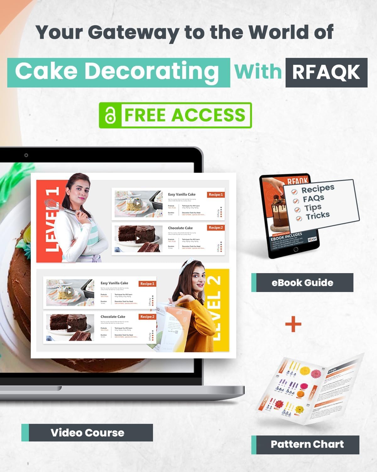 90PCs Cake Decorating Kit for Beginners, Baking Supplies Includes Cake Turntable, Cake Leveler, 24 Icing Piping Tips, 56 Piping Bags, 2 Couplers, Spatulas, Scrapers, Video Course and Booklet