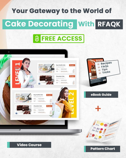 90PCs Cake Decorating Kit for Beginners, Baking Supplies Includes Cake Turntable, Cake Leveler, 24 Icing Piping Tips, 56 Piping Bags, 2 Couplers, Spatulas, Scrapers, Video Course and Booklet