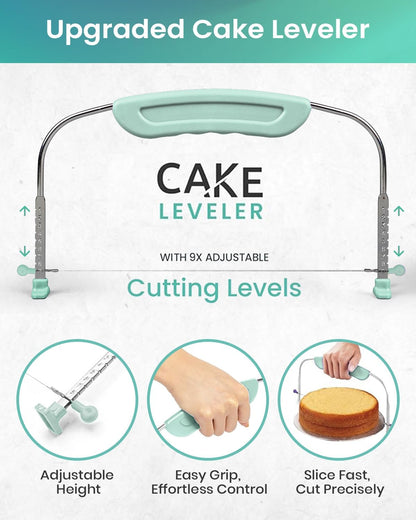 90PCs Cake Decorating Kit for Beginners, Baking Supplies Includes Cake Turntable, Cake Leveler, 24 Icing Piping Tips, 56 Piping Bags, 2 Couplers, Spatulas, Scrapers, Video Course and Booklet