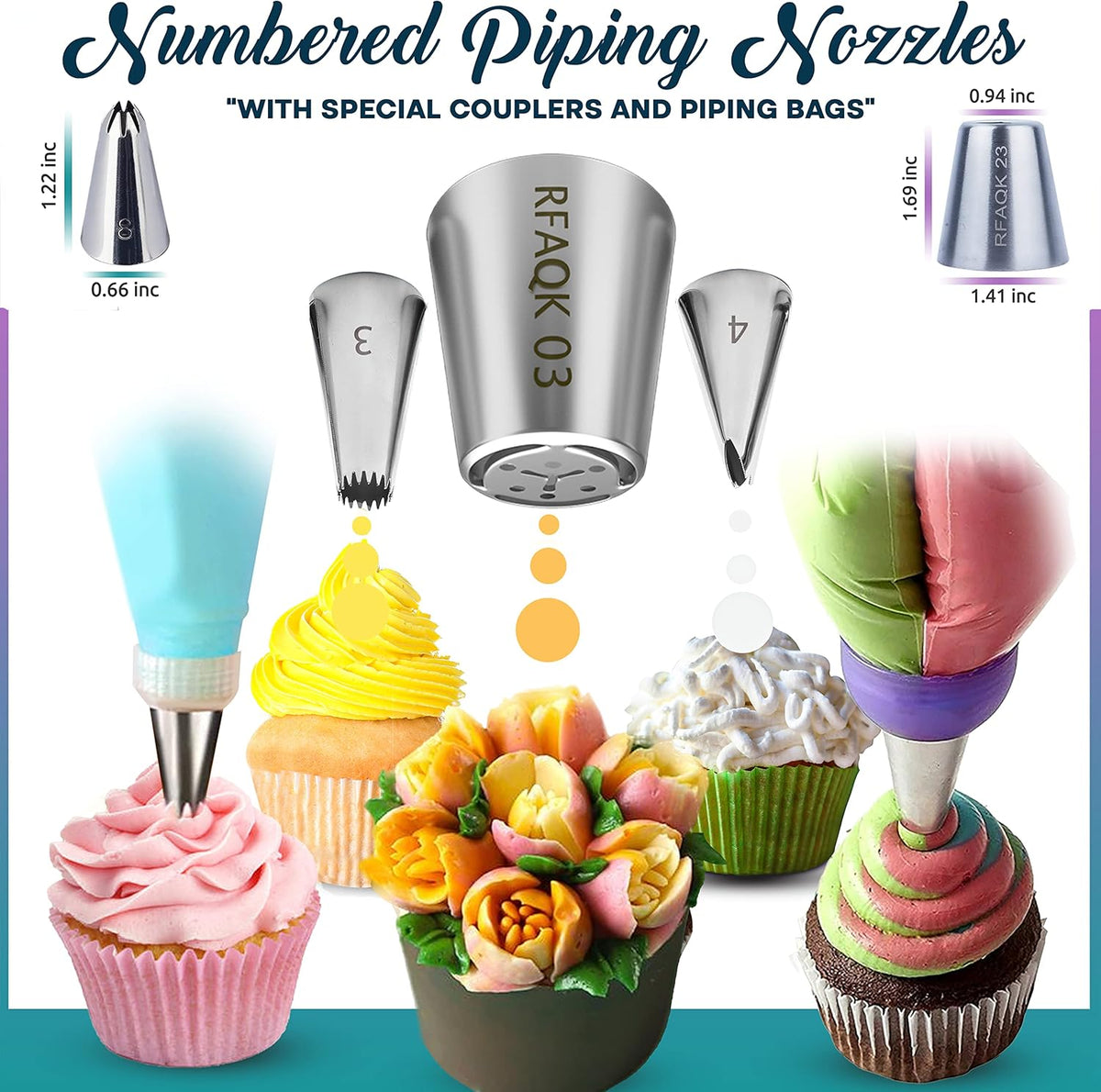 90PCs Cake Decorating Kit for Beginners, Baking Supplies Includes Cake Turntable, Cake Leveler, 24 Icing Piping Tips, 56 Piping Bags, 2 Couplers, Spatulas, Scrapers, Video Course and Booklet
