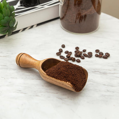 Wooden Scoops for Canisters 4PCS Wooden Scoop for Jars Acacia Mini Measuring Spoons for Ground Coffee Scoops Shovel Kitchen Scooping for Tea Powder & Bath Salt Laundry Detergent Shove- Multipurpose