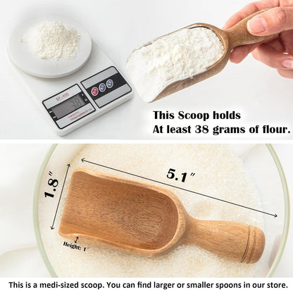 Wooden Scoops for Canisters 4PCS Wooden Scoop for Jars Acacia Mini Measuring Spoons for Ground Coffee Scoops Shovel Kitchen Scooping for Tea Powder & Bath Salt Laundry Detergent Shove- Multipurpose