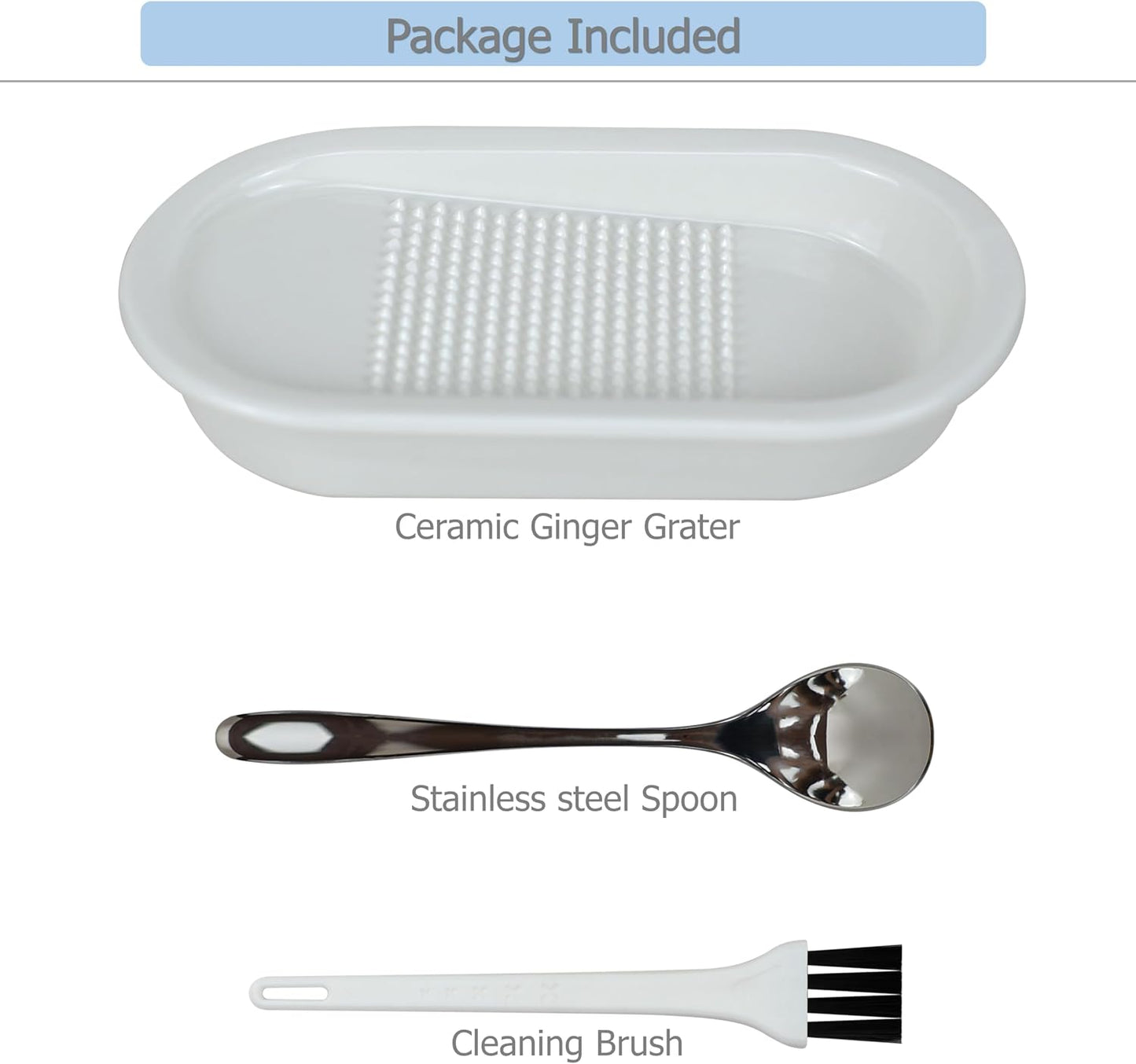 Ceramics Grater Plates Grating Dishes (Spade-shaped) | For Ginger Garlic Wasabi Daikon Fruits Root Vegetable Home Kitchen Cooking Preparation