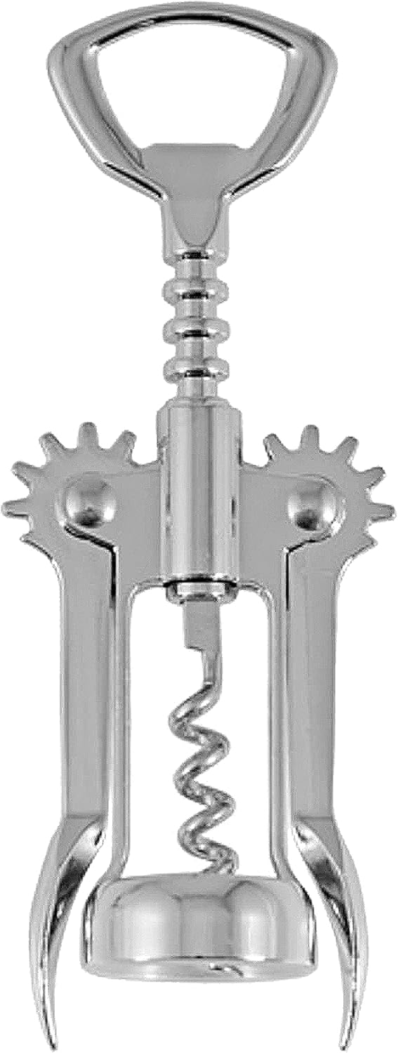 Wine Opener, Wing Corkscrew, Metal Manual Wine Bottle Opener, Multifunctional Cork Screw for Home & Waiters with Beer Bottle Opener, Durable Design