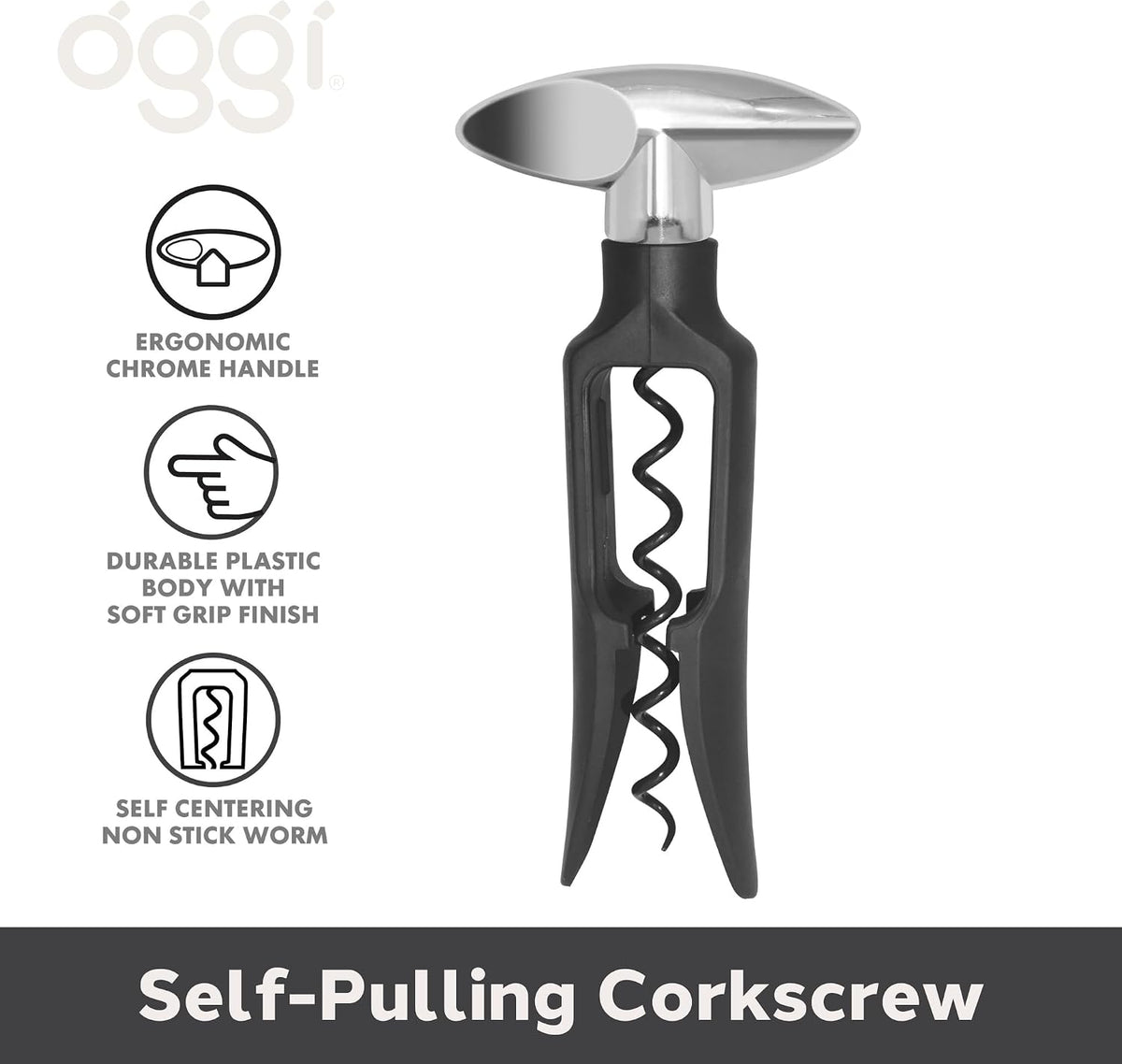 Wine Opener, Wing Corkscrew, Metal Manual Wine Bottle Opener, Multifunctional Cork Screw for Home & Waiters with Beer Bottle Opener, Durable Design
