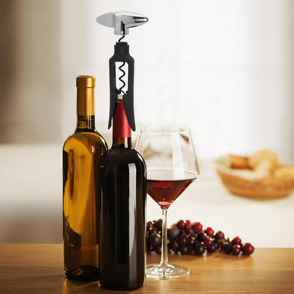 Wine Opener, Wing Corkscrew, Metal Manual Wine Bottle Opener, Multifunctional Cork Screw for Home & Waiters with Beer Bottle Opener, Durable Design