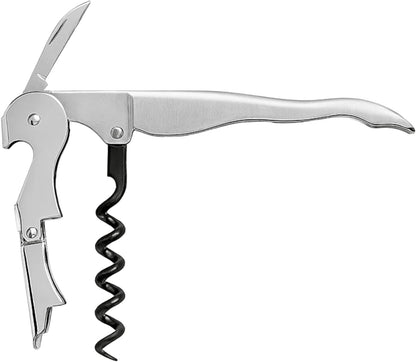 Wine Opener, Wing Corkscrew, Metal Manual Wine Bottle Opener, Multifunctional Cork Screw for Home & Waiters with Beer Bottle Opener, Durable Design