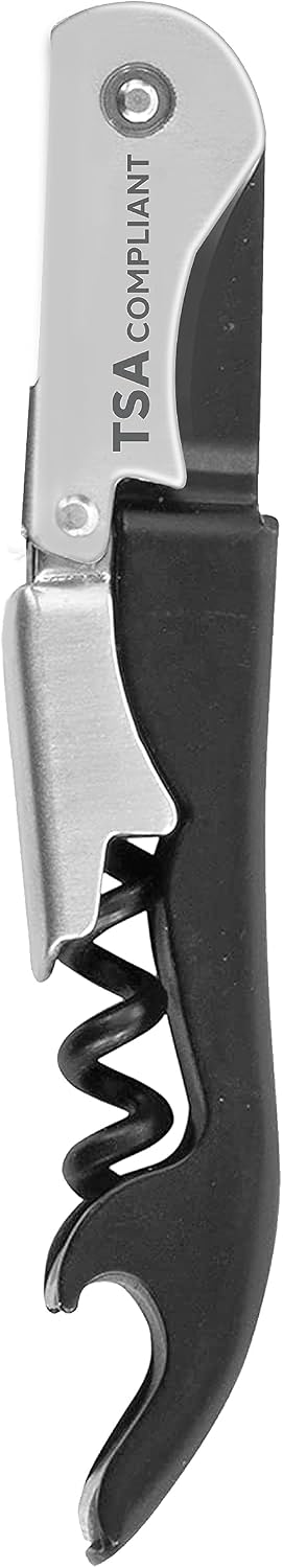 Wine Opener, Wing Corkscrew, Metal Manual Wine Bottle Opener, Multifunctional Cork Screw for Home & Waiters with Beer Bottle Opener, Durable Design
