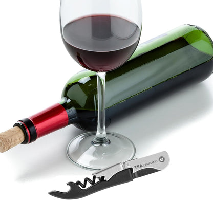 Wine Opener, Wing Corkscrew, Metal Manual Wine Bottle Opener, Multifunctional Cork Screw for Home & Waiters with Beer Bottle Opener, Durable Design