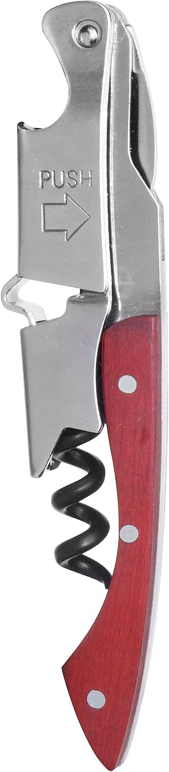 Wine Opener, Wing Corkscrew, Metal Manual Wine Bottle Opener, Multifunctional Cork Screw for Home & Waiters with Beer Bottle Opener, Durable Design