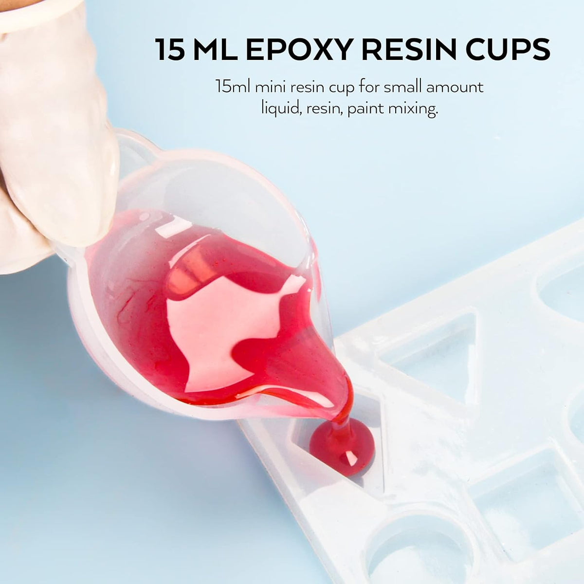 Silicone Resin Measuring Cups Tool Kit- 250 & 100 ml Measure Cups, Silicone Popsicle Stir Sticks, Pipettes, Finger Cots for Epoxy Resin Mixing, Molds, Jewelry Making, Waxing, Easy Clean